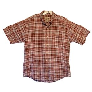 Woolrich Cayenne Plaid Shirt Men's Short Sleeve Large